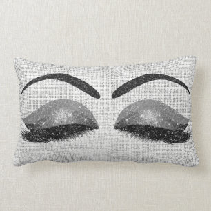 Silbernes Sequin-Glitzer-Schwarz-graue Lendenkissen