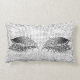Silbernes Sequin-Glitzer-Schwarz-graue Lendenkissen