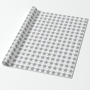 Silbernes Stern-Packpapier Geschenkpapier