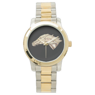 Silbernes Thoroughbredrennpferd Armbanduhr