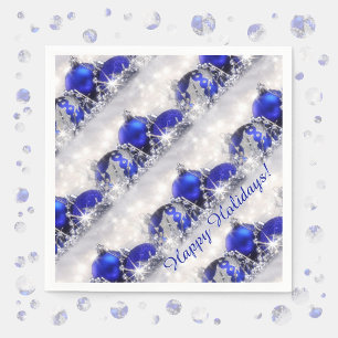 Silbernes und blaues Weihnachtspapierservietten Serviette