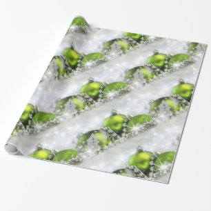 Silbernes und grünes WeihnachtsPackpapier Geschenkpapier