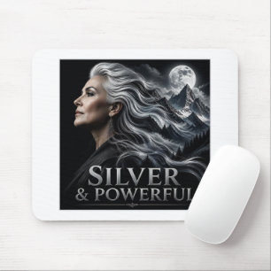 Silbernes und kraftvolles graues Haar Stolz Silber Mousepad