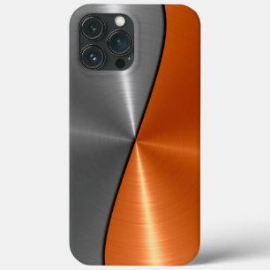 Silbernes und oranges Edelstahlmetall Case-Mate iPhone Hülle