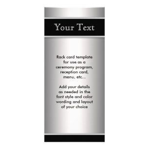 Silbernes und schwarzes Menü-Programm Werbekarte