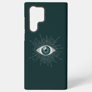 Silbernes und Türkisgrünes Mystisches Böse-Augen-N Samsung Galaxy Hülle