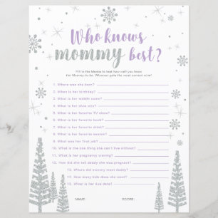 Silbernes und violettes Winter-Wunderland-Baby-Sho