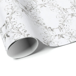 Silbernes und weißes Gitter Geschenkpapier