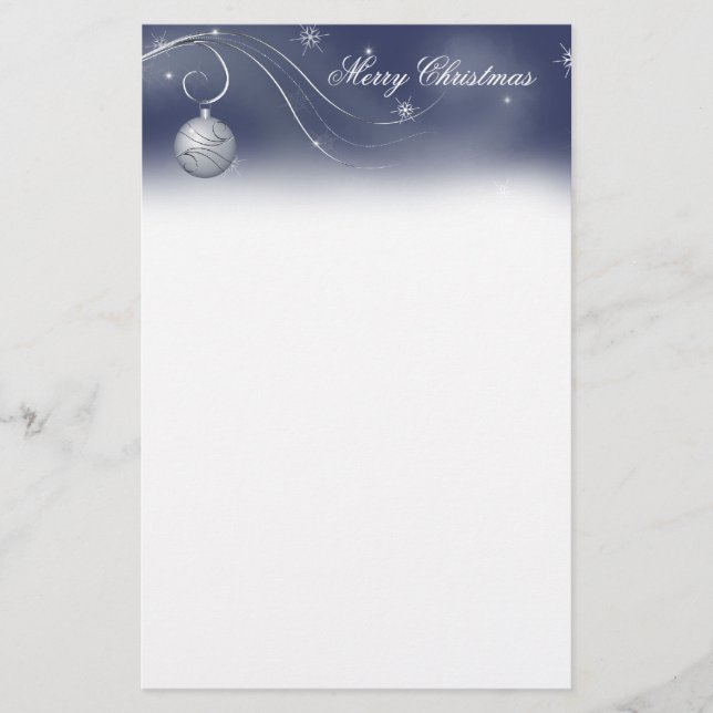 Silbernes Verzierungs-Weihnachtsbriefpapier Briefpapier (Vorderseite)