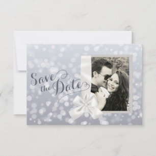 Silbernes Weihnachtsfoto Save the Date