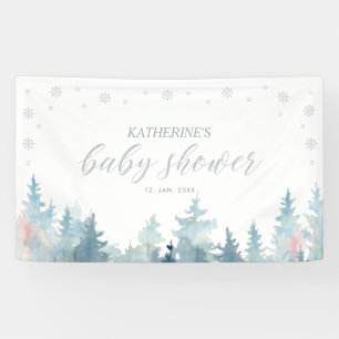 Silbernes Winter-Wunderland-Baby-Shower-Banner Banner