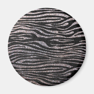 Silbernes Zebrastreifenmuster (bling Magnet