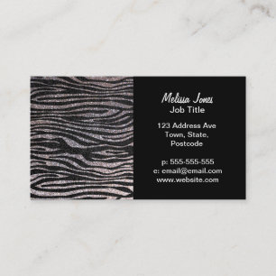 Silbernes Zebrastreifenmuster (bling Visitenkarte