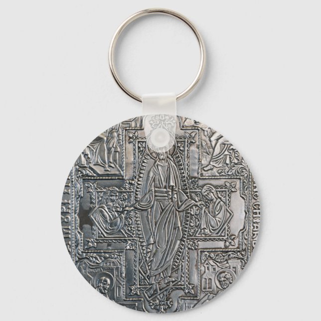 silberorthodoxe religiöse Buch Metall Dekoration c Schlüsselanhänger (Vorderseite)