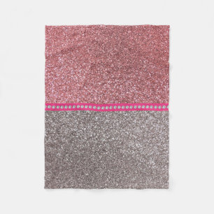 Silberpastellrosa Glitzer Fleecedecke