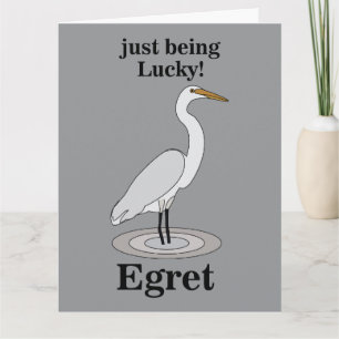 Silberreiher Glücksvogel Karte