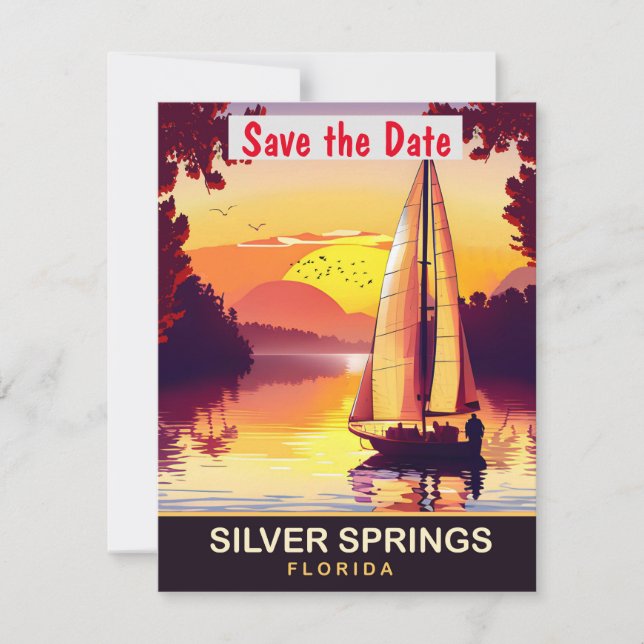 Silberring, Florida, Reisepostkarte, Save The Date (Vorderseite)