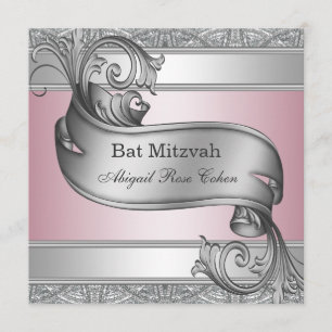Silberrosa Bat Mitzvah Einladung