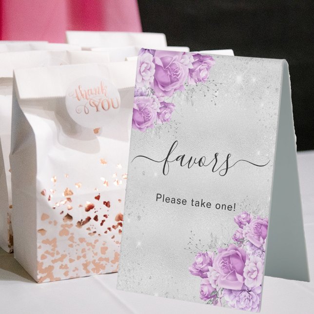 Silberrosa Blume zum Geburtstag Tischaufsteller (Von Creator hochgeladen)