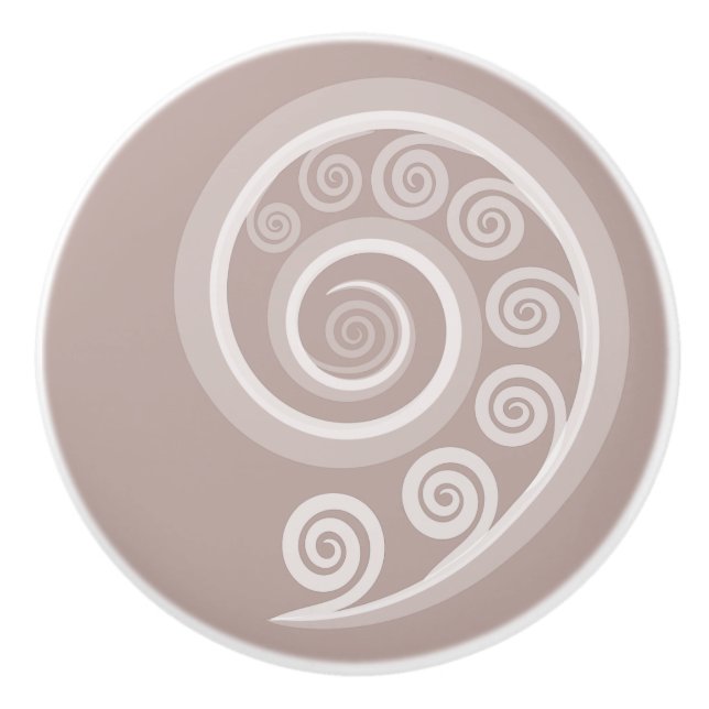 Silberrosa Feminine Curls & Wirbel Keramik Knob Keramikknauf (Vorderseite)