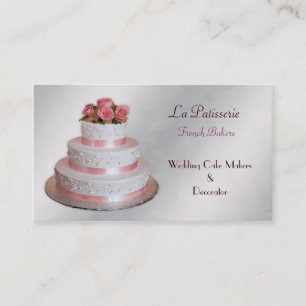 Silberrosa Hochzeitstorte Visitenkarten Visitenkarte