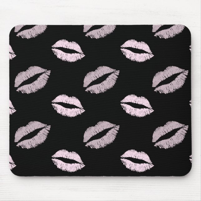 Silberrosa Küsse Mousepad (Vorne)