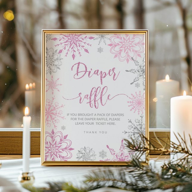 Silberrosa Schneeflocken Windelraffinerie Poster (Von Creator hochgeladen)