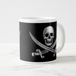 Silberschädel und Schwerter, überquert Jumbo-Tasse