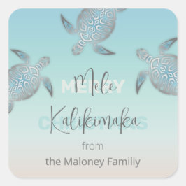 Silberschildkröten Mele Kalikikmaka Küste Quadratischer Aufkleber