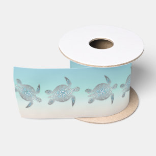 Silberschildkröten Türkis Seefahrer Elegant Satinband