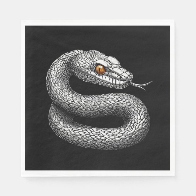 Silberschlange Serviette (Vorderseite)