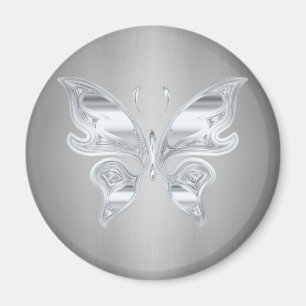 Silberschmetterling Magnet