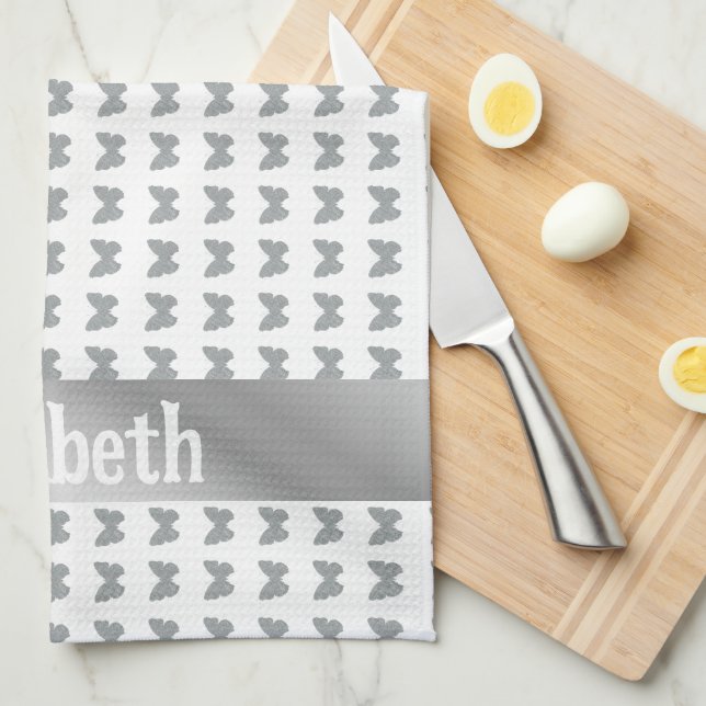 Silberschmetterlingsküche Geschirrtuch (Viertel Falte)