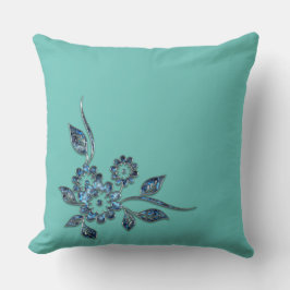 Silberschmuck der blauen Blume Kissen