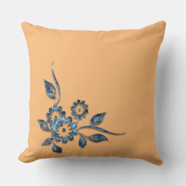 Silberschmuck der blauen Blume Kissen