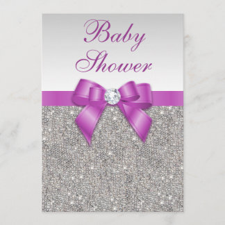 Silberschmuck Radiant Orchid Bow Babydusche Einladung