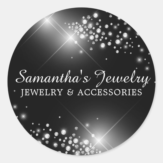 Silberschmuck Runder Aufkleber (Vorderseite)