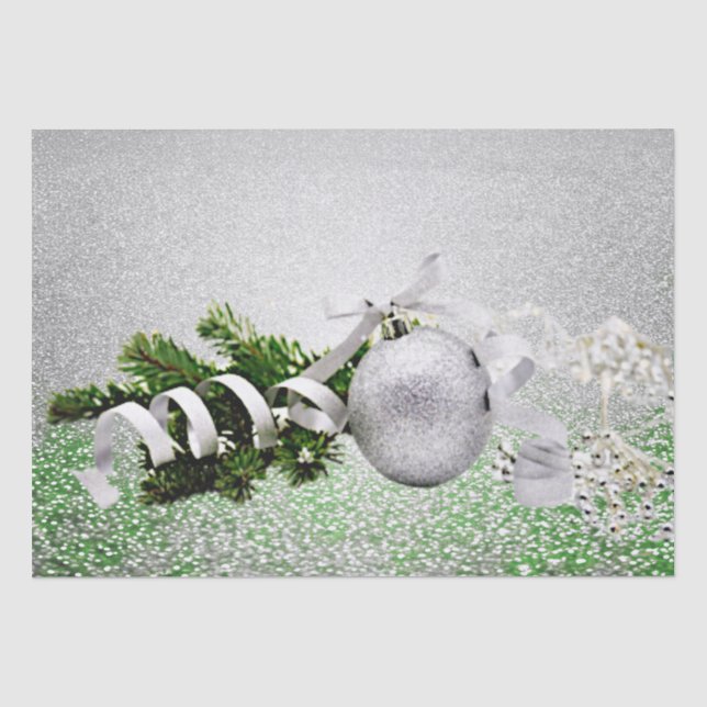 Silberschmuck Weißes Flachbildschirm Holiday-Papie Seidenpapier (Vorderseite)