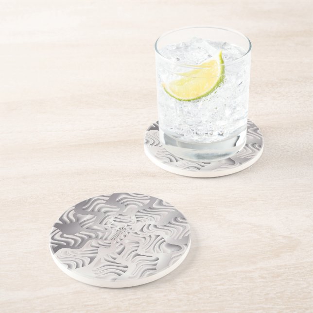 Silberschneeflocke Getränkeuntersetzer (Seite)