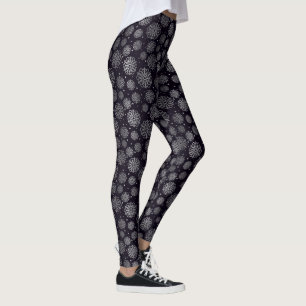 Silberschneeflocke mit Fischskala Leggings