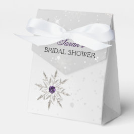 Silberschneeflocken mit lila Brautparty Geschenkschachtel