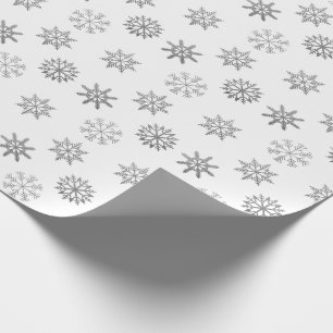 Silberschneeflocken Weißes Schmuckpapier Geschenkpapier