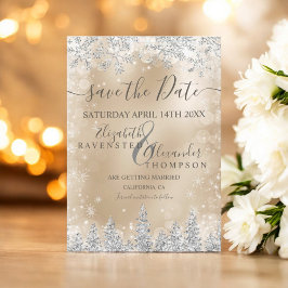 Silberschneekiefer Goldfolie Weihnachten Save the  Save The Date