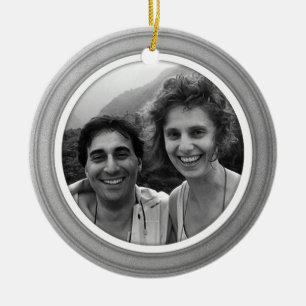 Silberschneise mit weißem Kies-Foto Keramik Ornament