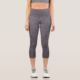 Silberschwarze Glitzer Capri Leggings
