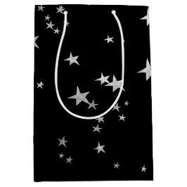 Silberschwarze Sterne Mittlere Geschenktüte