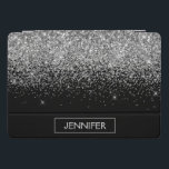 Silberschwarzer Glitzer Girl Monogram Name iPad Pro Cover<br><div class="desc">Monogram Name Laptop Case für Silver und Black Sparkle Glitzer. Das macht den perfekten 16 Geburtstag,  Hochzeit,  Brautparty,  Jubiläum,  Babydusche oder Junggeselinnen-Abschied Geschenk für jemanden,  der Lieben glamourösen Luxus und schicke Stile.</div>