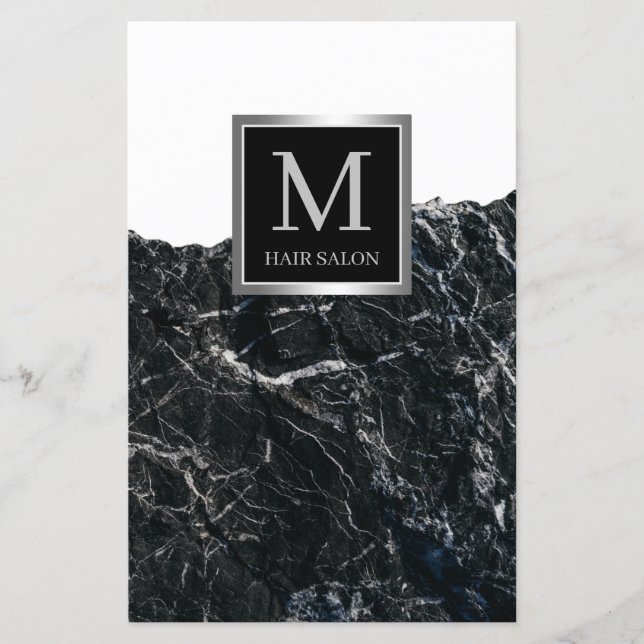 Silberschwarzer, stilvoller Friseur (Vorderseite)