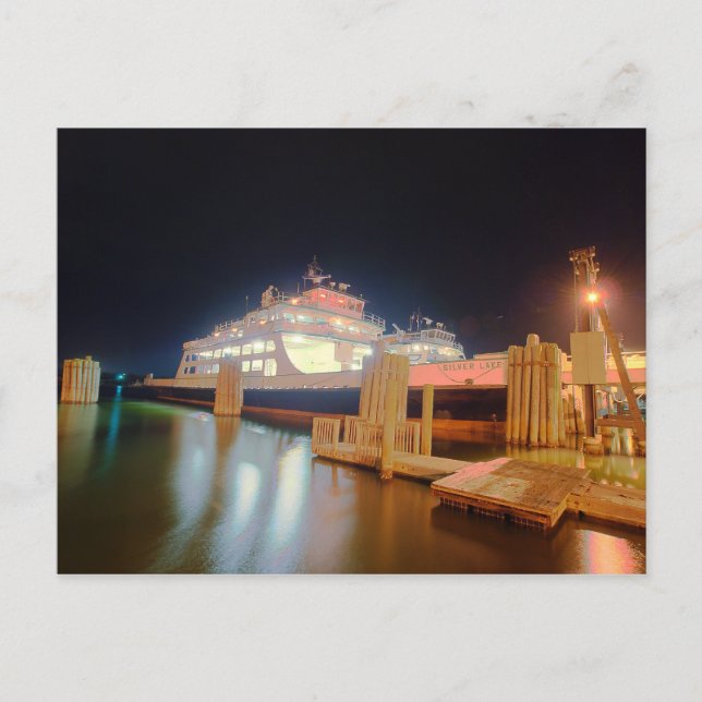 Silbersee-Fähre auf der Insel Okracoke Postkarte (Vorderseite)