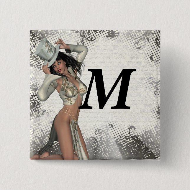 Silbershowgirl Button (Vorderseite)